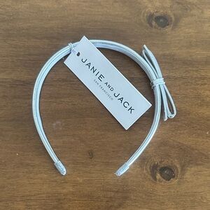 Janie and Jack Silver Metallic Double Headband with Bow Accent
